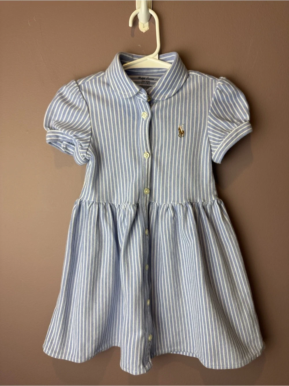 Ralph Lauren Blue White Stripe Dress 24M